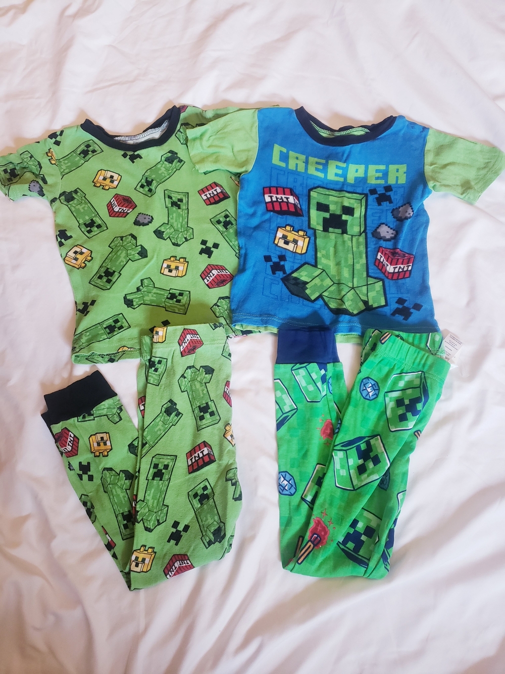 Boys Size 6 Minecraft Creeper Kids Pajama Set